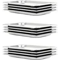 vidaXL Récipients Gastronorm 12 pcs. GN 1/3 20 mm acier inoxydable