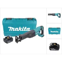 Makita DJR 186 T1K 18 V Li-Ion Scie récipro sans fil avec Boîtier de transport + 1x Batterie BL 1850 5,0 Ah, sans Chargeur