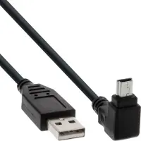 InLine - Câble USB - mini USB type B (M) pour USB (M) - USB 2.0 - 1 m - connecteur à 90° - noir
