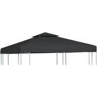 vidaXL Recouvrement de remplacement d'auvent 310 g/m² 3x3 m Gris foncé
