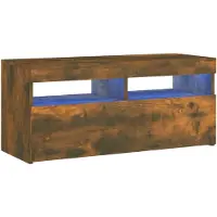 vidaXL Armoire TV avec lampes LED chêne fumé 90x35x40 cm