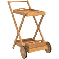vidaXL Chariot à thé 54x87x90 cm en bois massif d'acacia