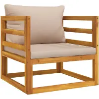 vidaXL Fauteuil de jardin avec coussin Taupe Bois massif Acacia