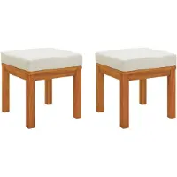 vidaXL Tabourets de jardin et coussins lot de 2 Acacia solide