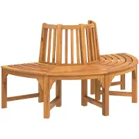 vidaXL Banc d'arbre semi-circulaire Ø160 cm bois massif eucalyptus