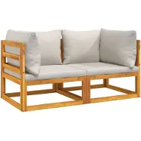 vidaXL Canapés d'angle modulaires 2 pièces avec coussins gris clair en bois massif d'acacia