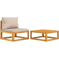 vidaXL Ensemble de canapé de jardin 2 pièces avec coussins en bois massif d'acacia