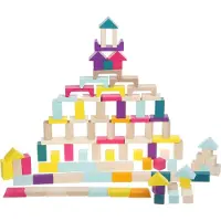 Cubika Wooden Construction Blocks 100 Pieces Multicolore Enfants