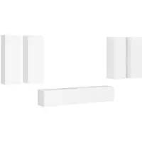 vidaXL Ensemble de 6 meubles TV blanc en bois composite