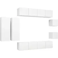 vidaXL Ensemble de 8 meubles TV blanc en bois composite