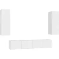 vidaXL Ensemble de 4 armoires TV blanc en bois composite