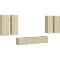 vidaXL Ensemble d'armoires TV 6 pièces en bois composite chêne Sonoma