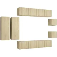 vidaXL Ensemble d'armoires TV 8 pièces en bois composite chêne Sonoma