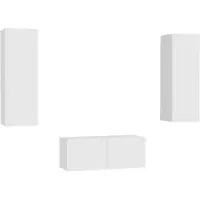 vidaXL Ensemble de meubles TV 3 pièces blanc en bois composite