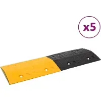 vidaXL Ralentisseurs 5 pcs Jaune et noir 97x32,5x4 cm Caoutchouc
