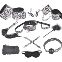 Auxfun Kinky BDSM Bondage set 10-piece Panther print