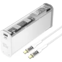4smarts Lucid Block Powerbank 20,000 mAh - Chargeur rapide 100W - avec affichage numérique - convient pour charger les MacBook/Laptop - Charge rapide et Power Delivery - Blanc