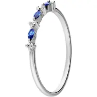 Lucardi Bague 'Klassisch' bleu / argent