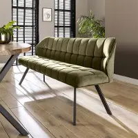 OEM Grande banquette de salle à manger en velours vert, 180 cm