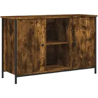 vidaXL Armoire TV chêne fumé 100x35x65 cm Bois composite