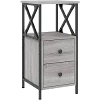 vidaXL Table de chevet sonoma gris 34x35,5x70 cm bois d'ingénierie
