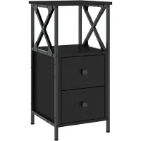vidaXL Table de chevet noir 34x35,5x70 cm bois d’ingénierie