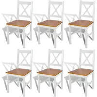 vidaXL Chaises de salle à manger 6 pcs. Blanc pin