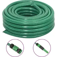 The Living Store Tuyau d'arrosage avec kit de raccords Vert 0,9" 10 m PVC