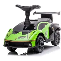 Vrooomy Voiture à pousser Lamborghini pour enfants (1 à 3 ans) – Sous licence officielle, avec klaxon, compartiment de rangement et protection anti-basculement – Voiture à pousser pour enfants – Vert