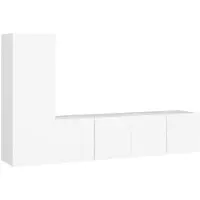 vidaXL Ensemble de meubles TV 3 pièces blanc en bois composite