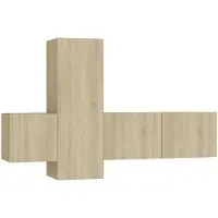 vidaXL Ensemble d'armoires TV 3 pièces en bois composite chêne Sonoma
