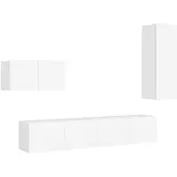 vidaXL Ensemble de 4 armoires TV blanc en bois composite