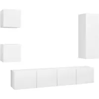 vidaXL Ensemble de 5 meubles TV blanc en bois composite