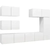 vidaXL Ensemble de 6 meubles TV blanc en bois composite