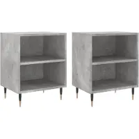 vidaXL Tables de chevet 2 pcs gris béton 40x30x50 cm bois d'ingénierie