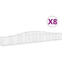 vidaXL Gabions avec arc surélevé 8 pcs. 400x30x40/60 cm Fer galvanisé