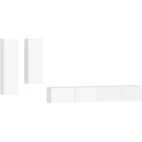 vidaXL Ensemble de 4 armoires TV blanc en bois composite
