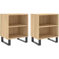 vidaXL Tables de chevet 2pcs chêne sonoma 40x30x50cm bois d'ingénierie