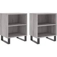 vidaXL Tables de chevet 2 pcs sonoma gris 40x30x50cm bois d'ingénierie