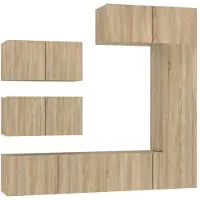 vidaXL Ensemble d'armoires TV 6 pièces en bois composite chêne Sonoma