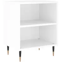vidaXL Table de chevet blanc brillant 40x30x50 cm bois d’ingénierie