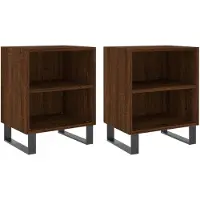 vidaXL Tables de chevet 2pcs chêne marron 40x30x50cm bois d'ingénierie