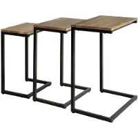 SoBuy FBT102-F Set de 3 tables d'appoint Table basse empilable Table basse Table de soins Table de salon