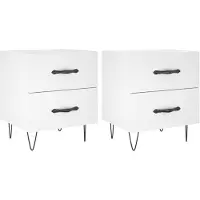 vidaXL Tables de chevet 2 pcs blanc 40x35x47,5 cm bois d’ingénierie