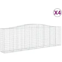 vidaXL Gabions 4 pcs voûtés 400x50x120/140 cm en fer