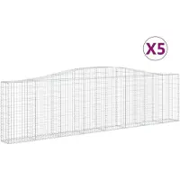 vidaXL Gabions avec arc surélevé 5 pcs. 400x30x100/120cm Fer galvanisé