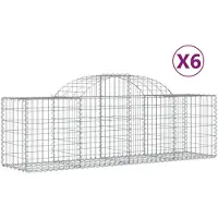 vidaXL Gabions avec arc surélevé 6 pcs. 200x50x60/80 cm Fer galvanisé