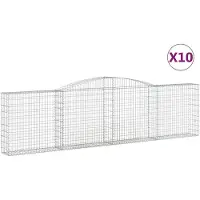 vidaXL Gabions avec arc surélevé 10pcs. 400x30x100/120cm Fer galvanisé