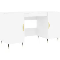 vidaXL Bureau blanc 140x50x75 cm bois composite