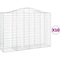 vidaXL Gabions avec arc surélevé 10pcs 200x50x140/160cm Fer galvanisé